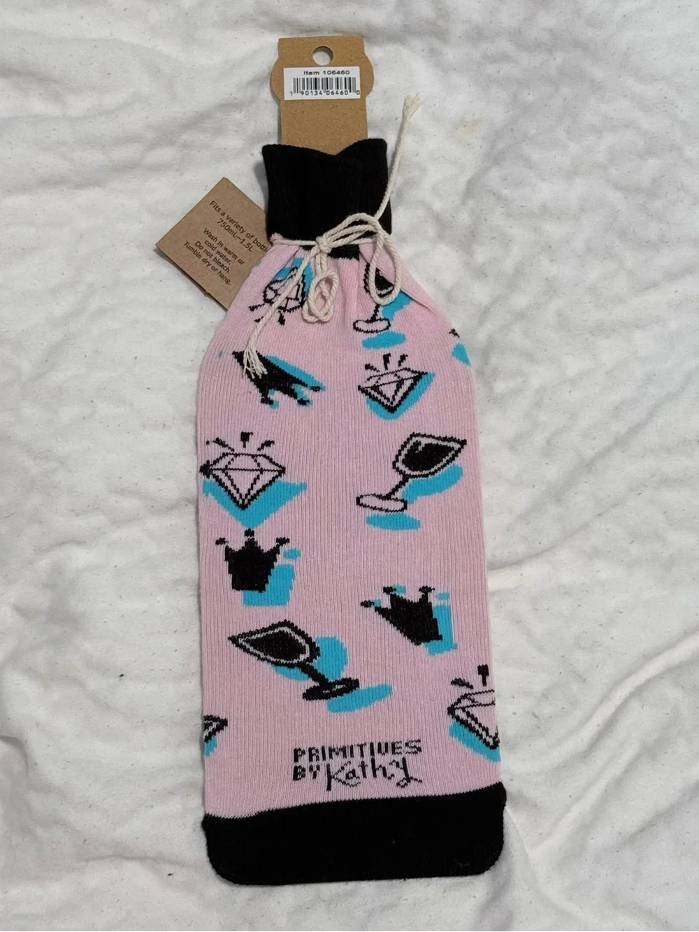 Queen of Damn Near Everything Pink Wine Bottle Sock - NWT